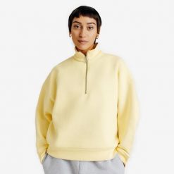 Bluza z suwakiem pod szyją damska Elementals. Żółte bluzy damskie Decathlon, xl, bez wzorów, z bawełny, bez kaptura. Za 179.99 zł.