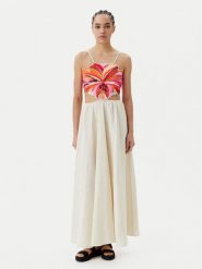 Maaji Sukienka letnia Sunrise PT2530CLD001 Beżowy Regular Fit. Brązowe sukienki damskie Maaji, bez wzorów, ze lnu, bez ramiączek. Za 579.99 zł.