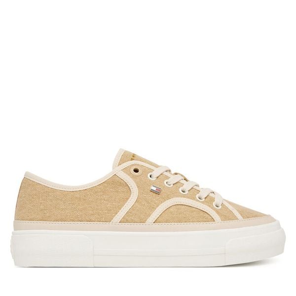 Tenisówki Tommy Hilfiger. Żółte trampki damskie Tommy Hilfiger, bez wzorów, bez zapięcia. Za 409.99 zł.