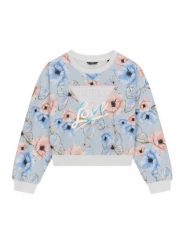 Guess Bluza J6RQ04 KA6R4 Błękitny Regular Fit. Niebieskie bluzy dziewczęce Guess, z aplikacjami, z bawełny, bez ramiączek, bez kaptura. Za 219.99 zł.