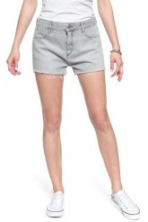 DAMSKIE SPODENKI WRANGLER BOYFRIEND SHORT ICY GREY W29KRJ28C 112128579. Szare szorty damskie Wrangler, bez wzorów, z jeansu. Za 169.99 zł.