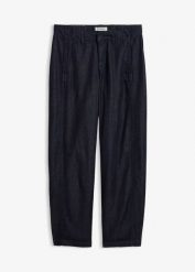 Jeansy typu barrel, mid waist, z regulowanym pasem. Brązowe jeansy damskie bonprix. Za 49.99 zł.