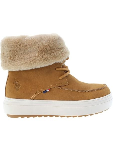 U.S. Polo Assn. Botki zimowe w kolorze jasnobrązowym rozmiar: 36. Brązowe botki damskie U.S. Polo Assn., na zimę, bez obcasa, na platformie, bez zapięcia. Za 224.95 zł.