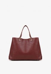 Bordowa Dwukomorowa Torebka Typu Shopper Ozdobiona Metalicznymi Aplikacjami Adorrive. Czerwone shopper bag Born2be, z aplikacjami, z jeansu, bez dodatków. Za 169.99 zł.