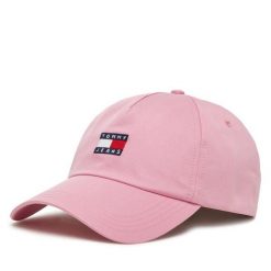 Czapka z daszkiem Tommy Jeans. Brązowe czapki z daszkiem damskie Tommy Jeans, bez wzorów, z jeansu. Za 119.99 zł.