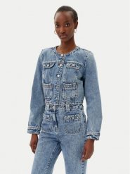 Morgan Kurtka jeansowa 251-VCHARME Niebieski Regular Fit. Niebieskie kurtki damskie Morgan, bez wzorów, z bawełny, bez kaptura. Za 229.99 zł.