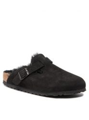 Birkenstock Kapcie Boston Vl/Shearling 0259883 Czarny. Czarne kapcie damskie Birkenstock, ze skóry. Za 809.99 zł.