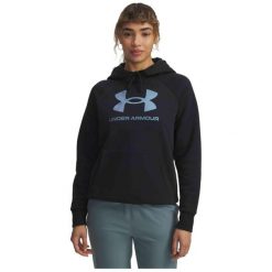 Bluza Under Armour Rival Feelce Shimmer Hoody. Czarne bluzy damskie Under Armour, bez wzorów, bez kaptura. Za 159.99 zł.