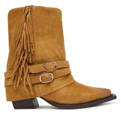 Kowbojki Steve Madden. Brązowe botki damskie Steve Madden, bez obcasa, na słupku, bez zapięcia. Za 1,029.00 zł.