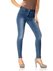 Heine Dżinsy - Skinny fit - w kolorze niebieskim rozmiar: 36. Niebieskie jeansy damskie Heine, z podwyższonym stanem. Za 79.03 zł.