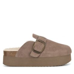 Klapki Badura. Szare klapki damskie Badura, bez wzorów, bez obcasa, bez zapięcia. Za 139.99 zł.