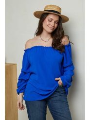 Curvy Lady Bluzka w kolorze niebieskim rozmiar: 40/42. Niebieskie bluzki damskie Curvy Lady, bez wzorów, klasyczne, bez kołnierzyka, bez ramiączek. Za 66.00 zł.