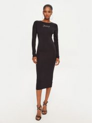 Juicy Couture Sukienka codzienna Dizzie JCWED24309 Czarny Slim Fit. Czarne sukienki damskie Juicy Couture, bez wzorów, bez ramiączek. Za 219.99 zł.