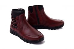 COMFORTABEL 990335-41 bordeaux, botki damskie. Czerwone botki damskie Comfortabel, na zimę, bez obcasa, bez zapięcia. Za 464.90 zł.