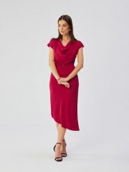 Stylove Sukienka w kolorze czerwonym rozmiar: XL. Czerwone sukienki damskie Stylove, bez wzorów, z tkaniny, bez ramiączek. Za 174.95 zł.