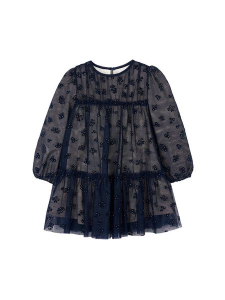 Mayoral Sukienka elegancka 4919 Granatowy Regular Fit. Niebieskie sukienki dziewczęce Mayoral, bez wzorów, z syntetyku, bez ramiączek. Za 159.99 zł.