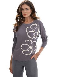 Heine Sweter w kolorze szarym rozmiar: 38. Szare swetry klasyczne damskie Heine, bez kołnierzyka. Za 109.52 zł.