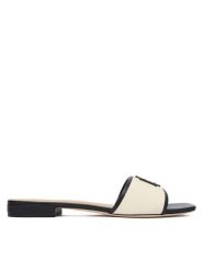 LAUREN RALPH LAUREN Klapki 802P04395004 Écru. Klapki damskie Lauren Ralph Lauren, bez wzorów, z materiału, bez obcasa, bez zapięcia. Za 579.99 zł.