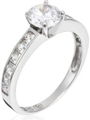 L instant d Or Złoty pierścionek "Brillant" z cyrkoniami rozmiar: 56. Szare pierścionki damskie L instant d Or, z cyrkonią, złote. Za 1,073.67 zł.