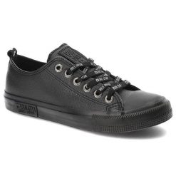 Czarne Trampki Big Star Modne Buty Damskie. Czarne trampki damskie Big Star, bez wzorów, z materiału, bez zapięcia. Za 109.00 zł.