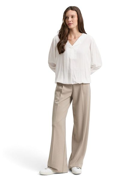 Tom Tailor Bluzka w kolorze kremowym rozmiar: 34. Brązowe bluzki damskie Tom Tailor, bez wzorów, z wiskozy, bez kołnierzyka, bez ramiączek. Za 56.95 zł.