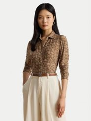 LAUREN RALPH LAUREN Koszula 200980178001 Beżowy Slim Fit. Brązowe koszule damskie Lauren Ralph Lauren, m, bez wzorów, z syntetyku, bez kołnierzyka, bez ramiączek. Za 629.99 zł.