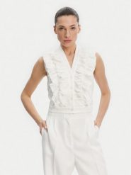 Liu Jo Bluzka WA5403 T4281 Biały Regular Fit. Białe bluzki damskie Liu Jo, bez wzorów, z bawełny, bez kołnierzyka, bez ramiączek. Za 539.99 zł.