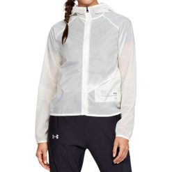 Kurtka turystyczna damska Under Armour Qualifier Storm Packable. Białe kurtki damskie Under Armour, bez wzorów, z nylonu, bez kaptura. W wyprzedaży za 213.00 zł.