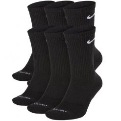 Skarpetki treningowe Cotton Cushioned Dri-Fit SX6897-010 6 pack wysokie. Czarne obuwie sportowe damskie Nike, bez wzorów. Za 99.00 zł.