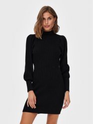 ONLY Sukienka dzianinowa Katia 15232502 Czarny Comfort Fit. Czarne sukienki damskie Only, bez wzorów, z dzianiny, bez ramiączek. Za 179.99 zł.
