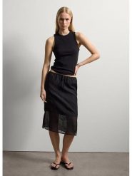 STEFANEL Spódnica w kolorze czarnym rozmiar: L. Czarne spódnice damskie Stefanel, na co dzień, l, bez wzorów, z tiulu, midi. Za 208.99 zł.