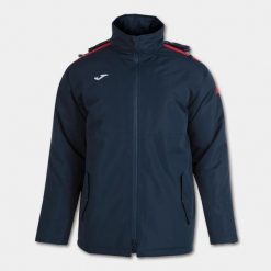 Kurtka wiatroszczelna Joma Trivor. Niebieskie kurtki damskie Joma, bez wzorów, z materiału, z kapturem. Za 409.00 zł.