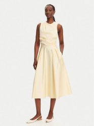 Elisabetta Franchi Sukienka koktajlowa ABT5252E2 DC7 Żółty Regular Fit. Żółte sukienki damskie Elisabetta Franchi, bez wzorów, z bawełny, wizytowe, bez ramiączek. Za 1,899.00 zł.