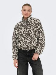 ONLY Bluza polarowa w kolorze kremowym rozmiar: XS. Brązowe bluzy damskie Only, xs, bez wzorów, z polaru, bez kaptura. Za 123.45 zł.