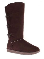 ISLAND BOOT Kozaki zimowe "Flora" w kolorze ciemnobrązowym rozmiar: 36. Brązowe kozaki damskie Island Boot, na zimę, z materiału, bez obcasa, na platformie, bez zapięcia. Za 127.35 zł.