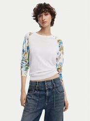 Desigual Sweter 25SWJF31 Biały Regular Fit. Białe swetry klasyczne damskie Desigual, l, z syntetyku, bez kołnierzyka. Za 229.99 zł.