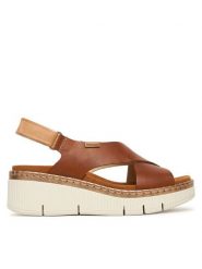 Pikolinos Sandały Gomera W0K-0606C1 Brązowy. Brązowe sandały damskie Pikolinos, bez wzorów, ze skóry, bez obcasa, na koturnie, bez zapięcia. Za 599.99 zł.