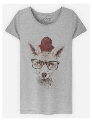 WOOOP Koszulka w kolorze szarym rozmiar: M. Szare bluzki damskie Wooop, m, bez wzorów, z bawełny, bez kołnierzyka, bez ramiączek. Za 56.99 zł.