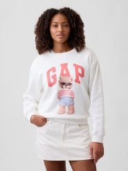 GAP Bluza w kolorze białym rozmiar: L. Białe bluzy damskie GAP, l, bez wzorów, bez kaptura. Za 97.51 zł.