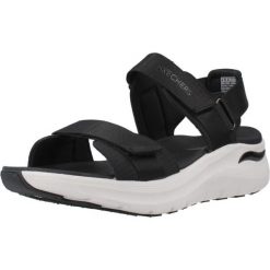 Sandały SKECHERS ARCH FIT 2.0 Czarny. Czarne sandały damskie Skechers, bez wzorów, z materiału, bez obcasa, bez zapięcia. Za 297.55 zł.