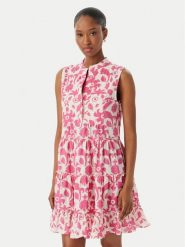 LOLA CASADEMUNT Sukienka letnia LS2616040 Różowy jasny Regular Fit. Czerwone sukienki damskie LOLA CASADEMUNT, bez wzorów, z bawełny, bez ramiączek. Za 417.99 zł.