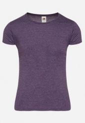 Fioletowy Klasyczny T-shirt z Bawełny Fodena. Fioletowe t-shirty damskie Born2be, l, bez wzorów, z bawełny, bez kołnierzyka. Za 19.99 zł.