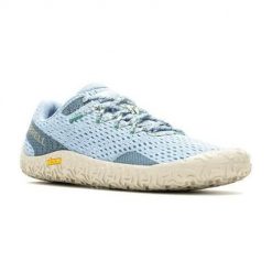 Buty do biegania damskie Merrell Vapor Glove 6. Niebieskie obuwie sportowe damskie Merrell, z materiału, bez zapięcia, do biegania. Za 604.00 zł.