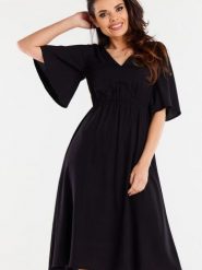 Sukienka Model A518 Black - awama. Czarne sukienki damskie Awama, bez wzorów, z bawełny, bez ramiączek. Za 329.82 zł.