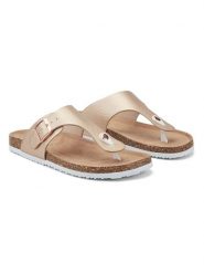 Inselhauptstadt Japonki w kolorze złotym rozmiar: 41. Żółte klapki damskie Inselhauptstadt, bez wzorów, z otwartym noskiem, bez obcasa, bez zapięcia. Za 66.47 zł.