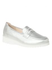 HASSIA Skórzane mokasyny "Sevilla" w kolorze srebrnym rozmiar: 38. Szare mokasyny damskie HASSIA, bez obcasa. Za 404.99 zł.