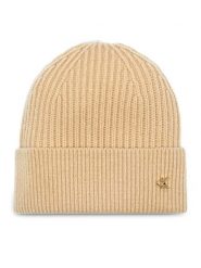 Calvin Klein Czapka Ck Metal Wool Beanie LV04D8032G Beżowy. Brązowe czapki damskie Calvin Klein, na zimę, bez wzorów, z materiału. Za 169.99 zł.