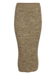 MOSS COPENHAGEN Spódnica "Elleva" w kolorze jasnobrązowym rozmiar: S/M. Brązowe spódnice damskie Moss Copenhagen, m, bez wzorów, midi. Za 127.35 zł.