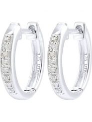 Revoni Złote kolczyki-kreole z diamentami rozmiar: onesize. Szare kolczyki damskie Revoni, z diamentem, złote. Za 1,522.99 zł.