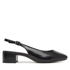 Czółenka ECCO. Czarne czółenka damskie ECCO, bez wzorów, bez obcasa. Za 599.99 zł.